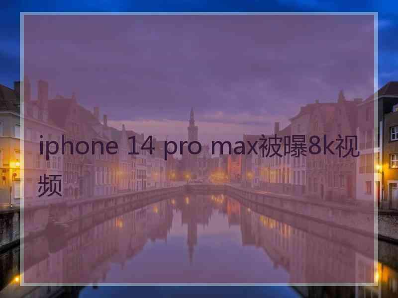 iphone 14 pro max被曝8k视频