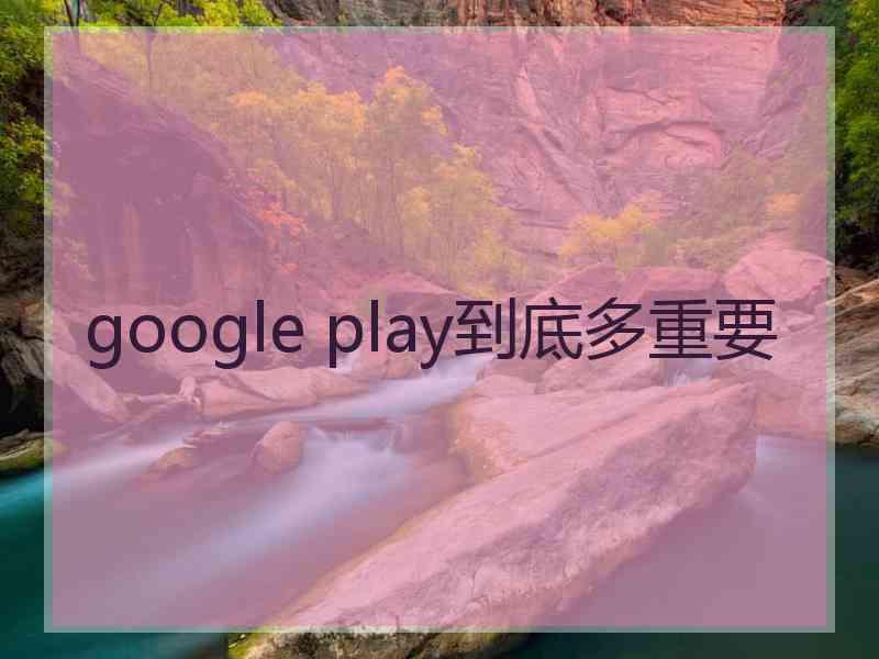 google play到底多重要