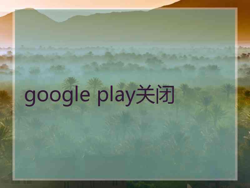 google play关闭