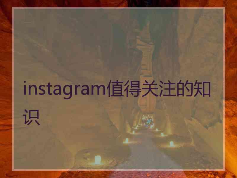 instagram值得关注的知识