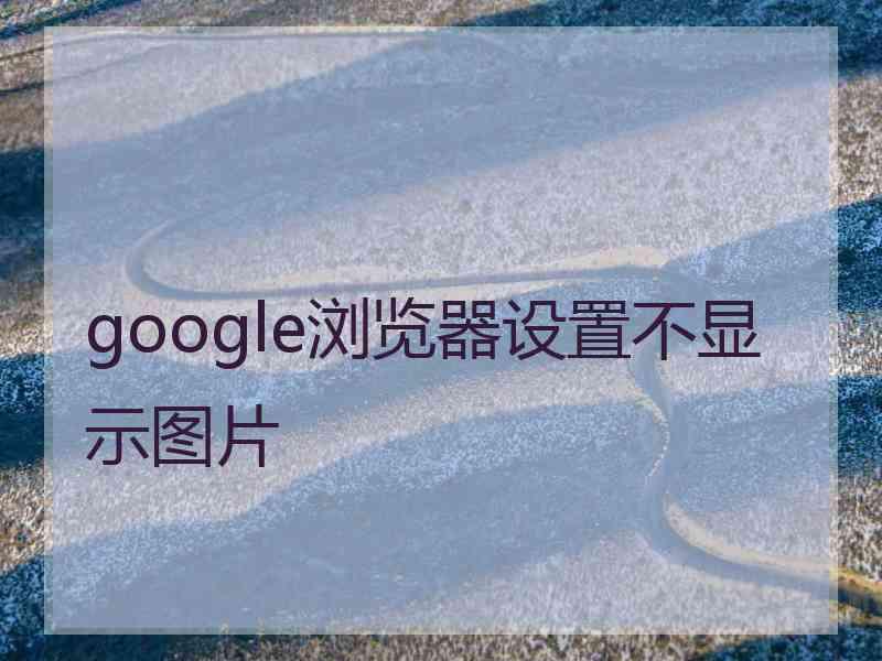 google浏览器设置不显示图片