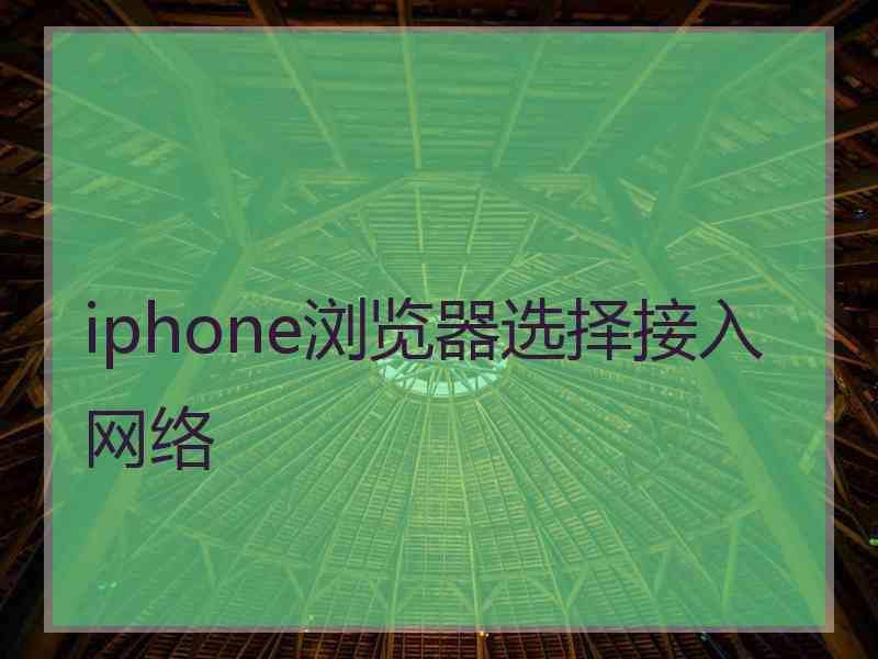 iphone浏览器选择接入网络