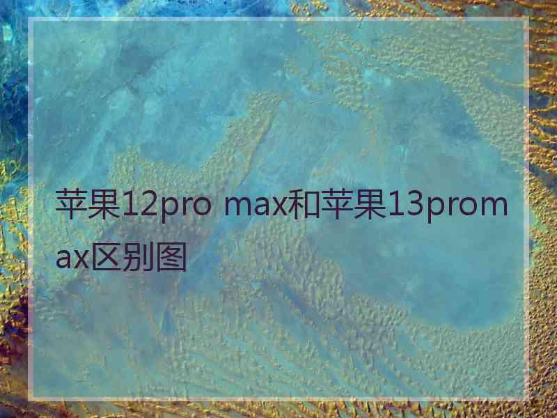 苹果12pro max和苹果13promax区别图