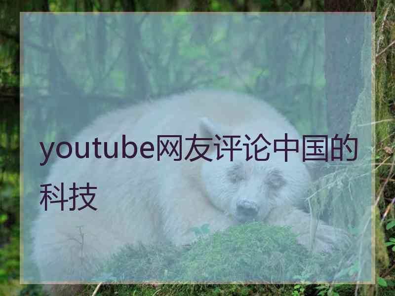 youtube网友评论中国的科技