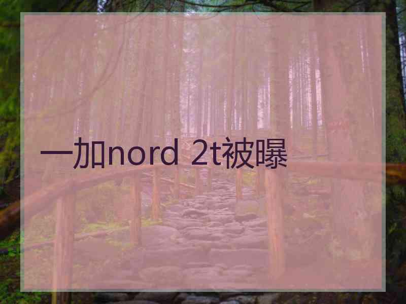 一加nord 2t被曝