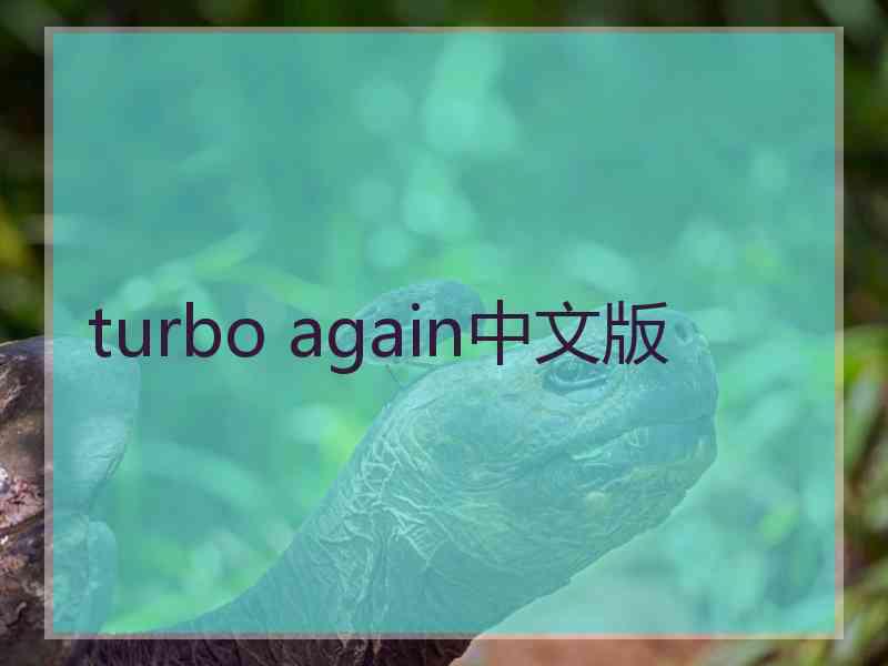 turbo again中文版