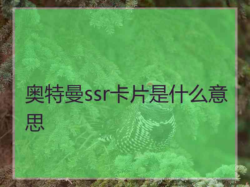 奥特曼ssr卡片是什么意思