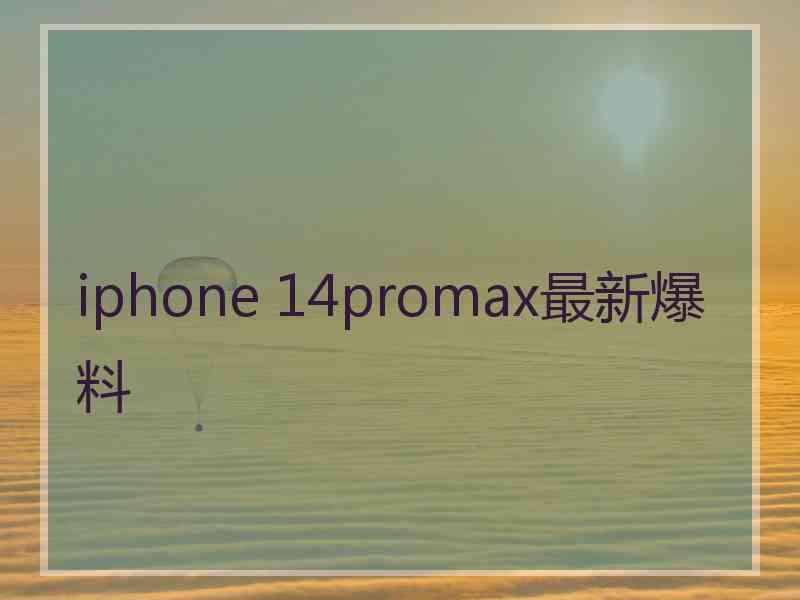 iphone 14promax最新爆料