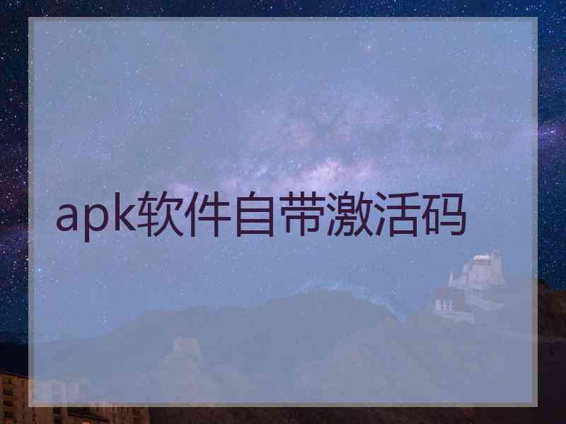 apk软件自带激活码