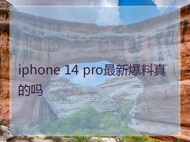 iphone 14 pro最新爆料真的吗