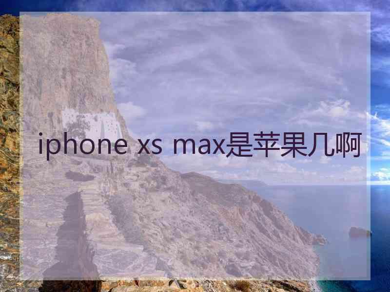 iphone xs max是苹果几啊