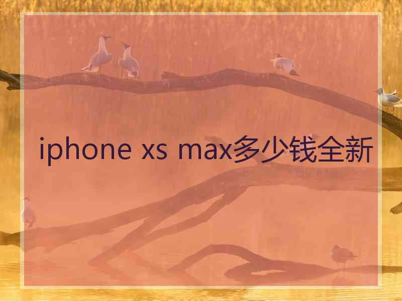 iphone xs max多少钱全新