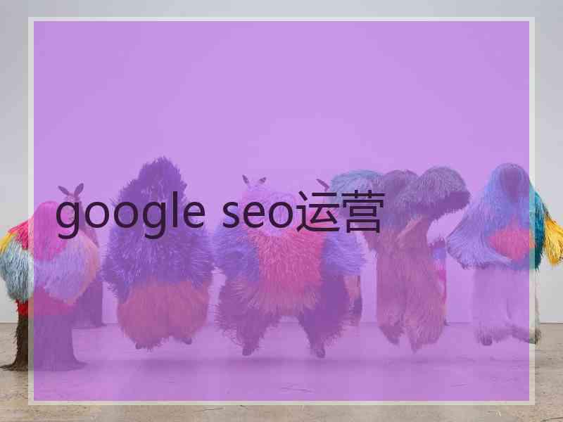 google seo运营