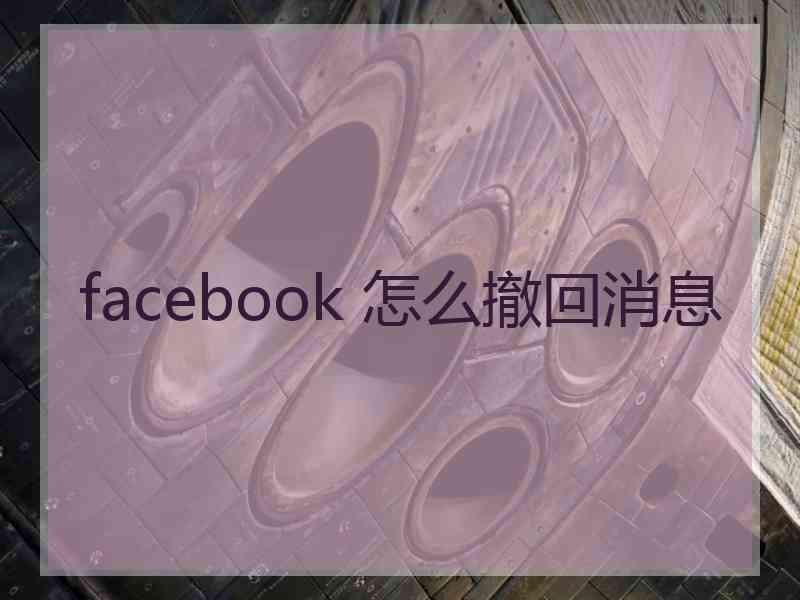 facebook 怎么撤回消息