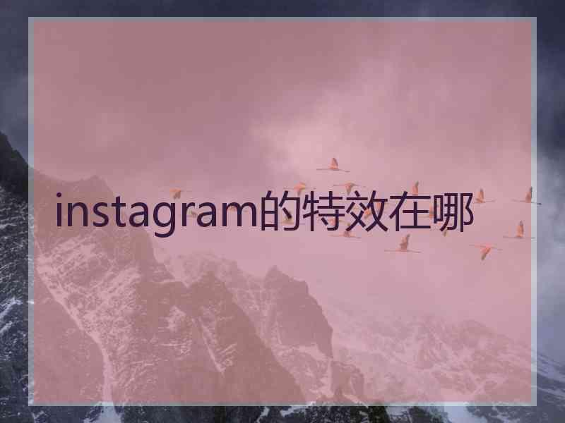 instagram的特效在哪