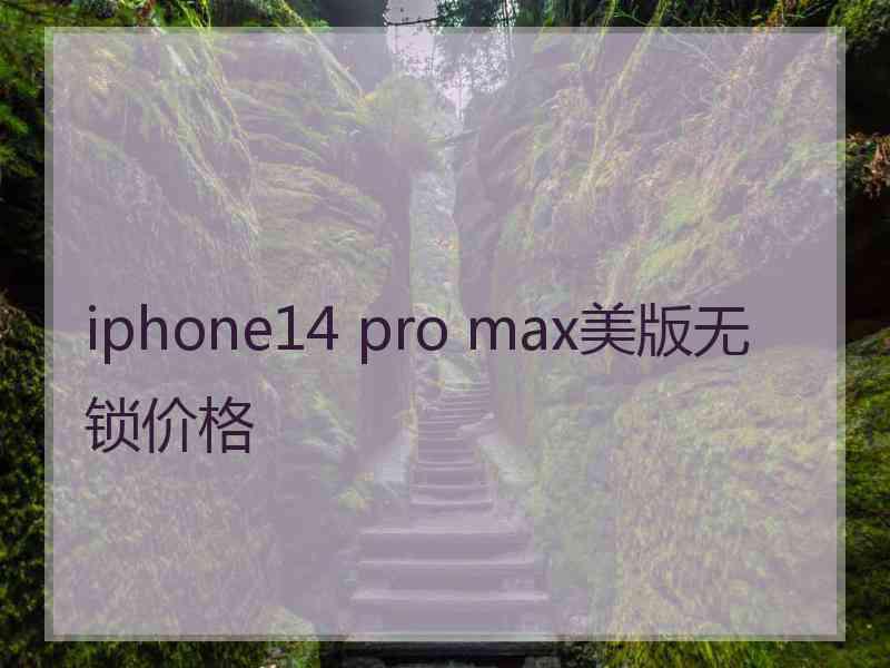 iphone14 pro max美版无锁价格