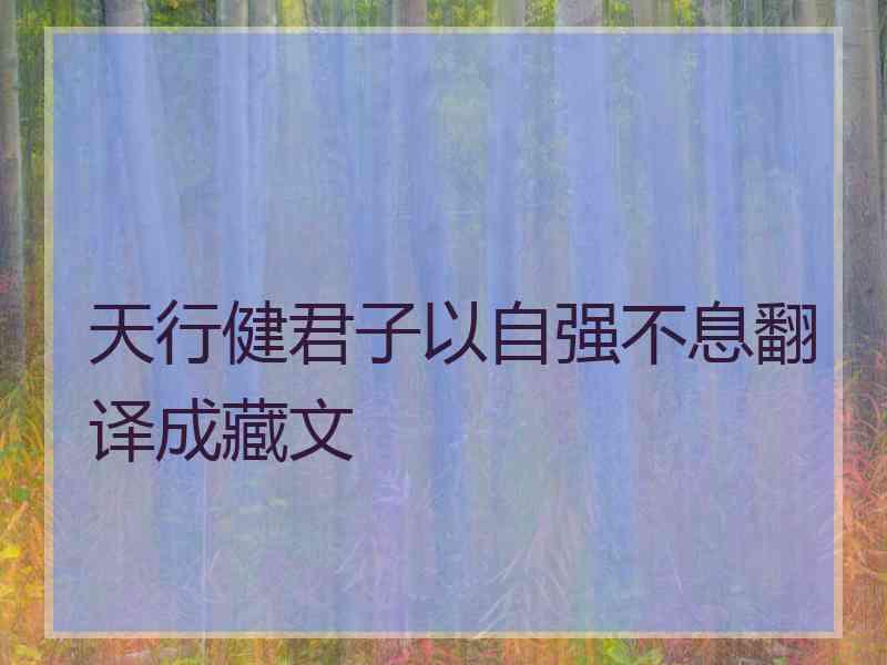 天行健君子以自强不息翻译成藏文