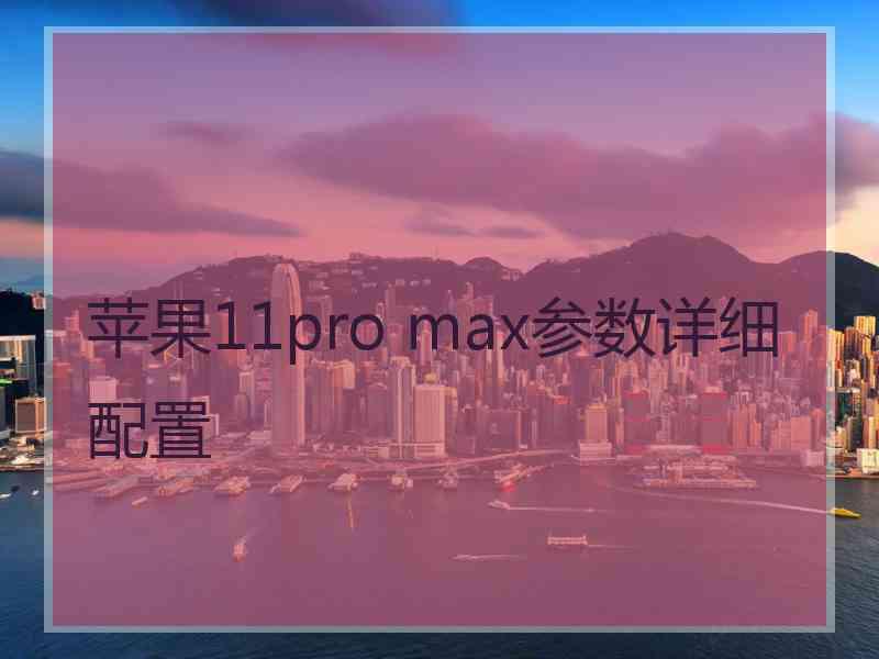 苹果11pro max参数详细配置