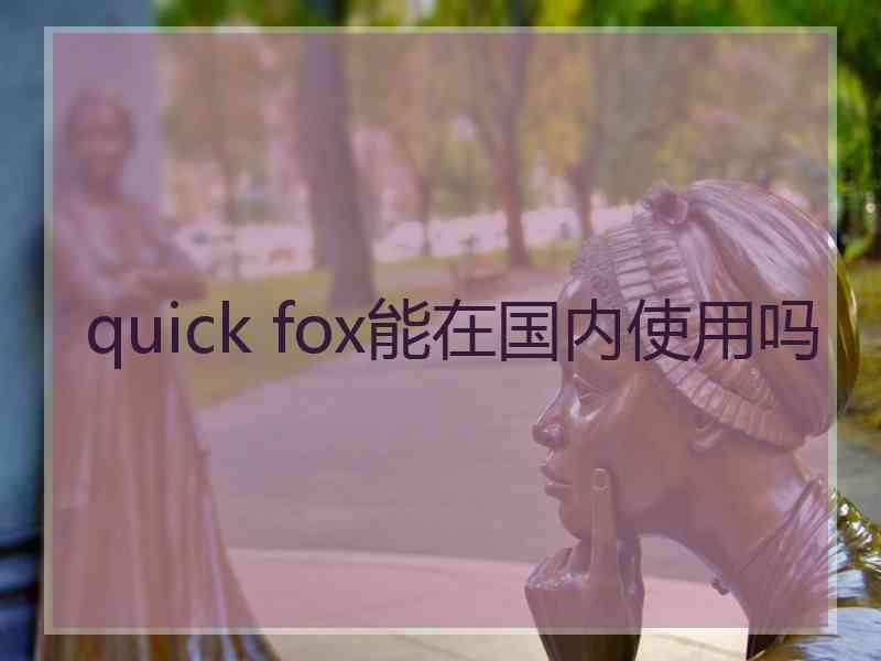 quick fox能在国内使用吗