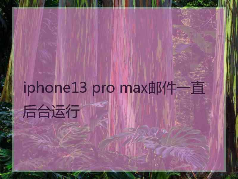 iphone13 pro max邮件一直后台运行