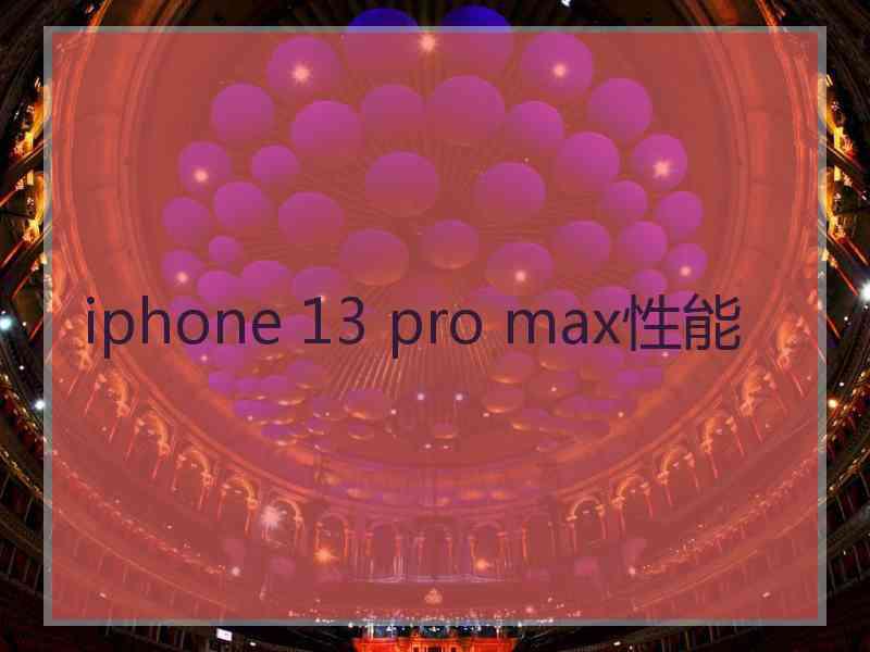 iphone 13 pro max性能