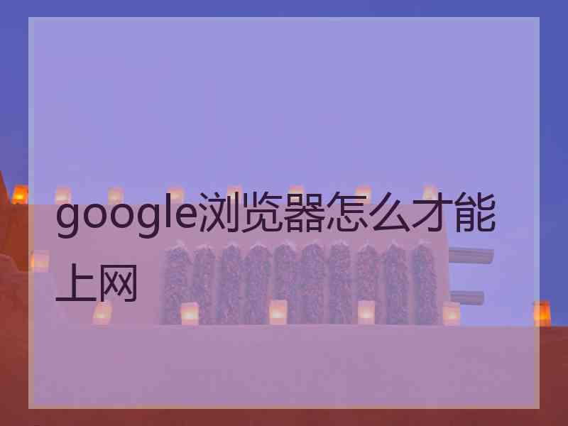 google浏览器怎么才能上网