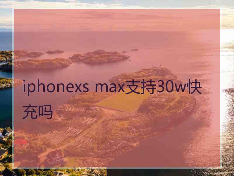 iphonexs max支持30w快充吗