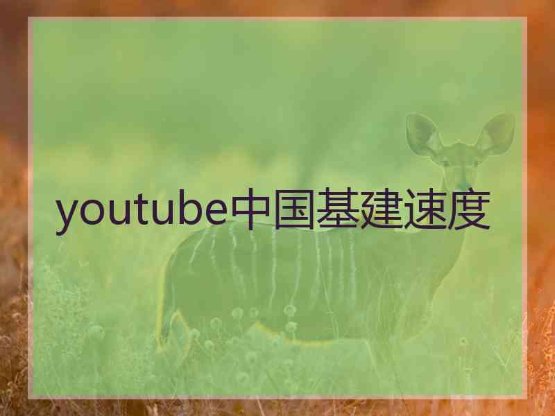 youtube中国基建速度