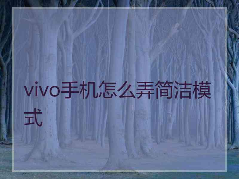 vivo手机怎么弄简洁模式