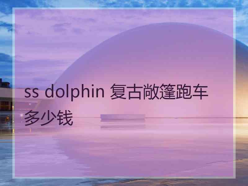 ss dolphin 复古敞篷跑车多少钱