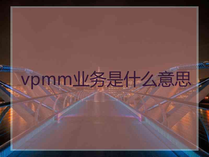 vpmm业务是什么意思