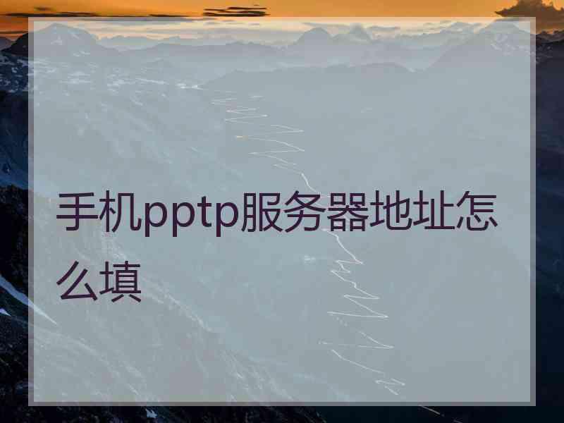 手机pptp服务器地址怎么填