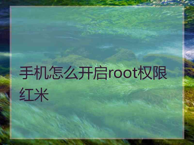 手机怎么开启root权限红米