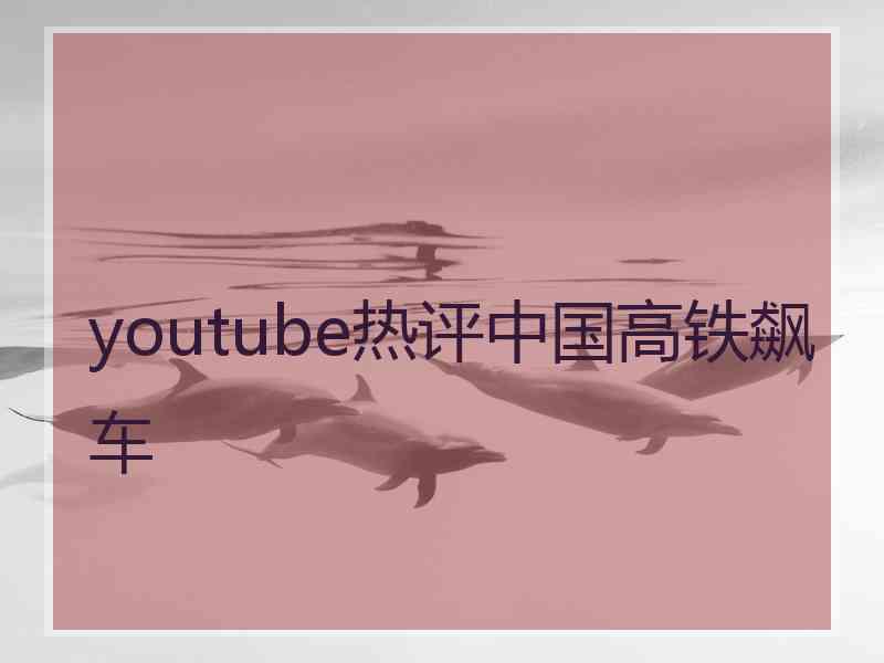 youtube热评中国高铁飙车