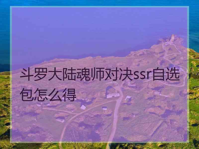 斗罗大陆魂师对决ssr自选包怎么得