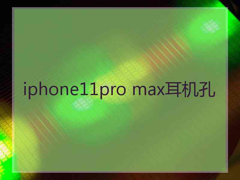 iphone11pro max耳机孔