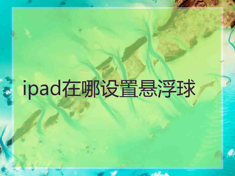 ipad在哪设置悬浮球