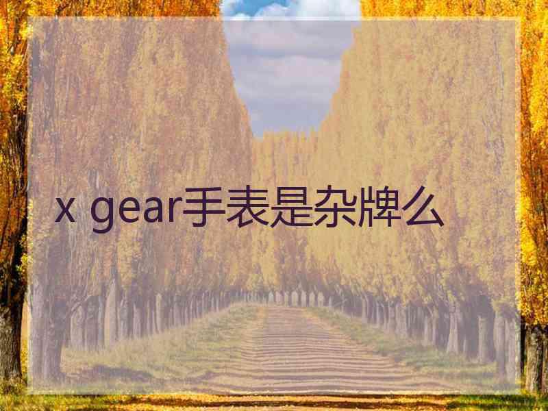 x gear手表是杂牌么