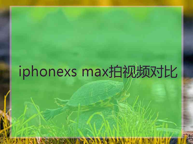 iphonexs max拍视频对比