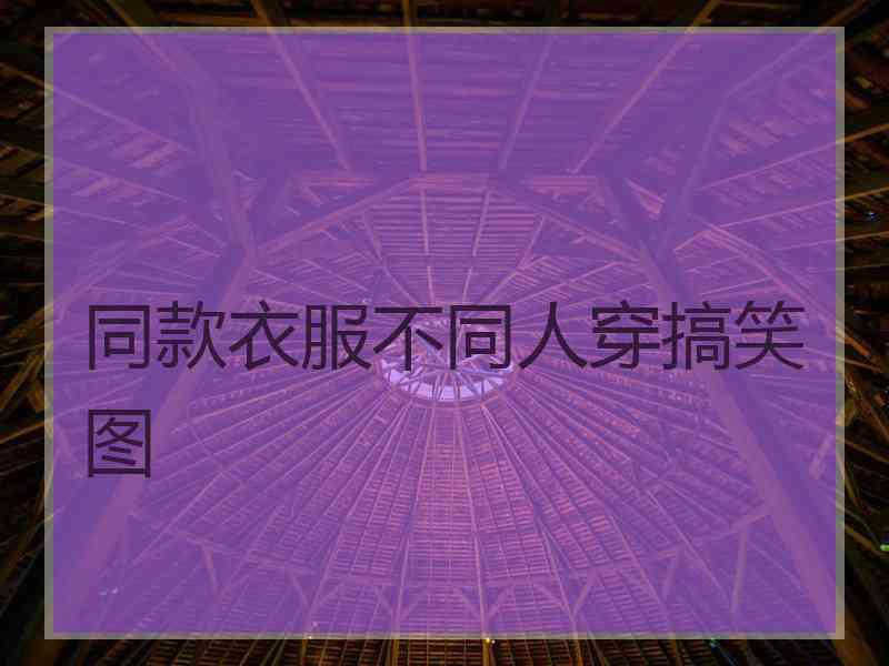 同款衣服不同人穿搞笑图