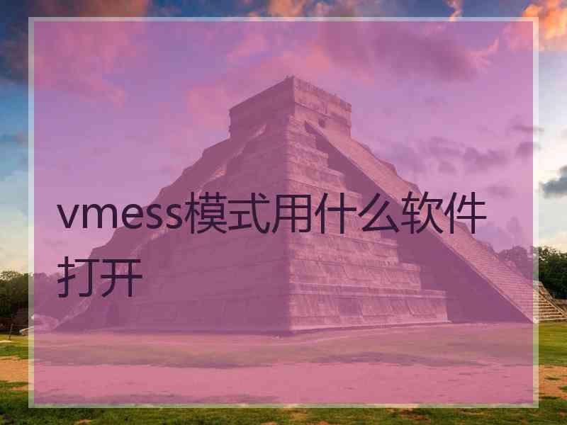 vmess模式用什么软件打开