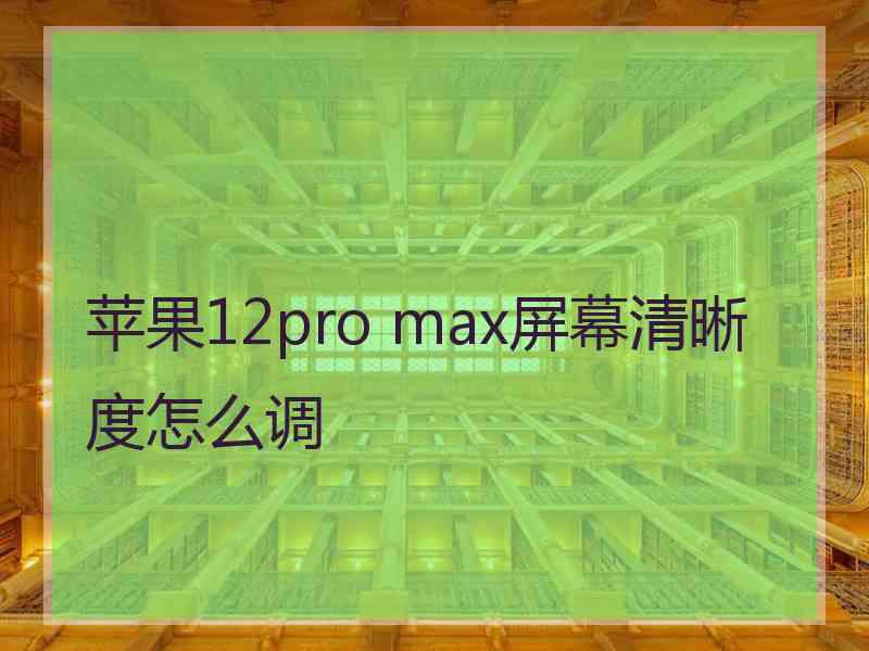 苹果12pro max屏幕清晰度怎么调