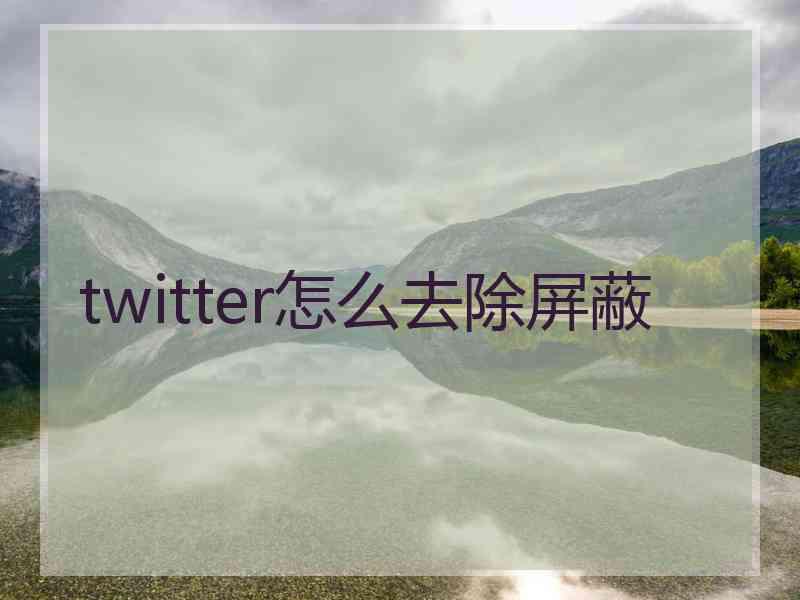 twitter怎么去除屏蔽