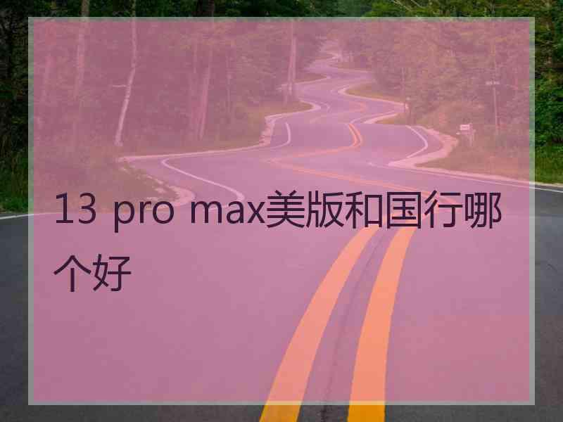 13 pro max美版和国行哪个好