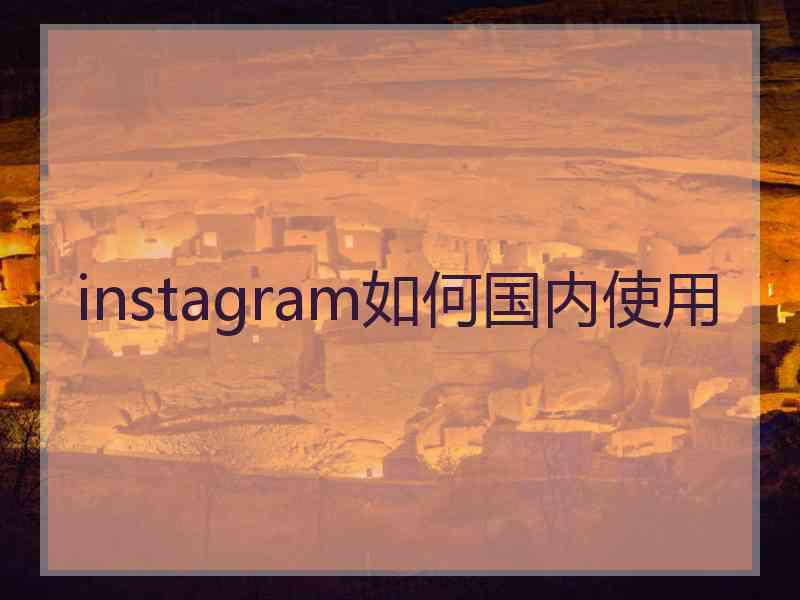 instagram如何国内使用