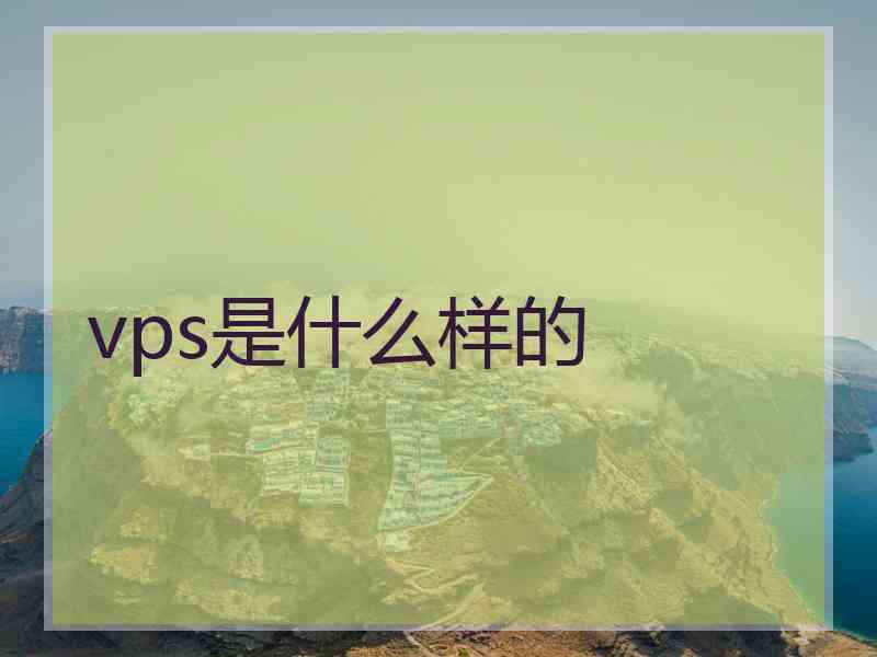 vps是什么样的