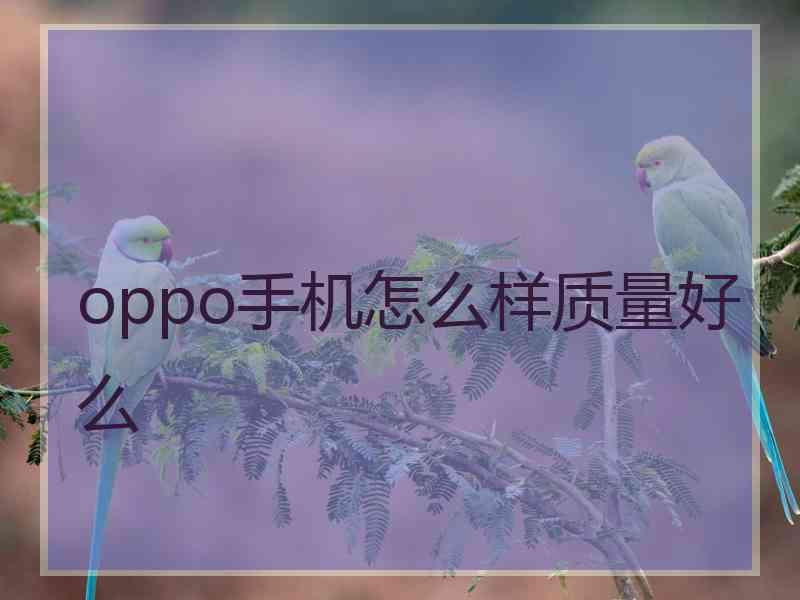 oppo手机怎么样质量好么