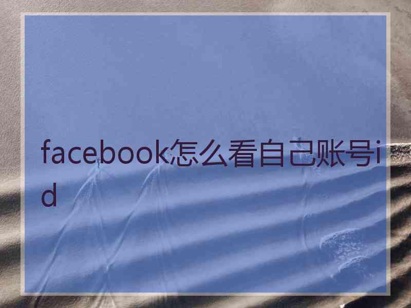 facebook怎么看自己账号id