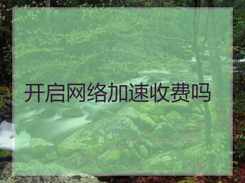 开启网络加速收费吗