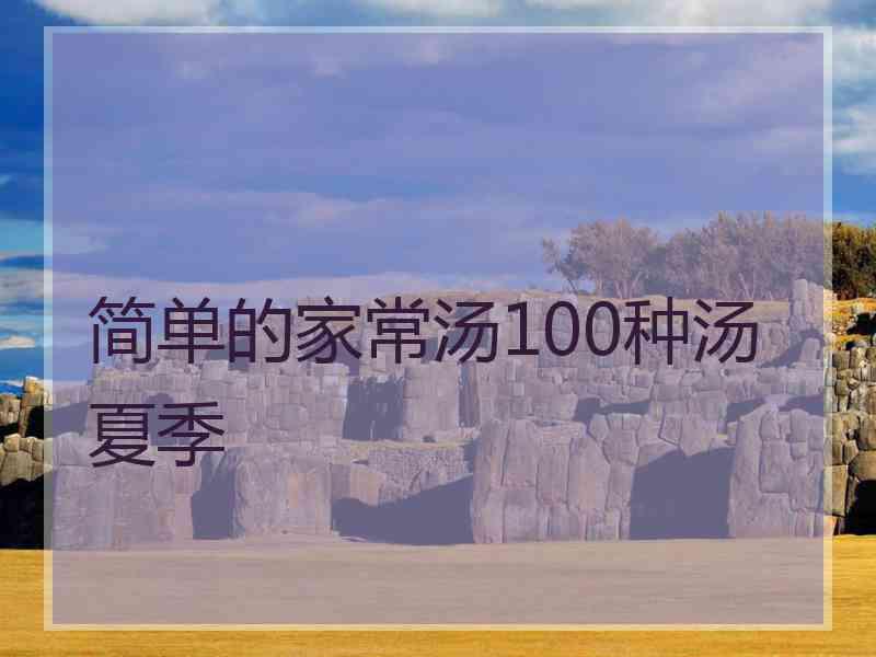 简单的家常汤100种汤夏季